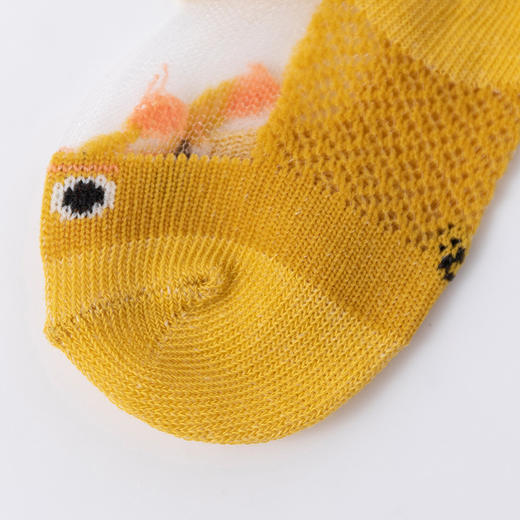 贝贝怡男女宝宝夏季透气冰丝网眼袜子婴幼儿地板短袜5双装 商品图11