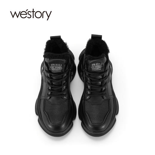 westory2021冬季新款透气厚底显高休闲鞋绒里女鞋S21DS81491 商品图2