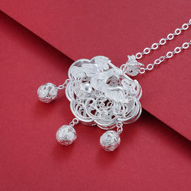 子佩集S990银【火凤元宝锁】吊坠【YXYLDZ044】（不含链）花丝锁2110