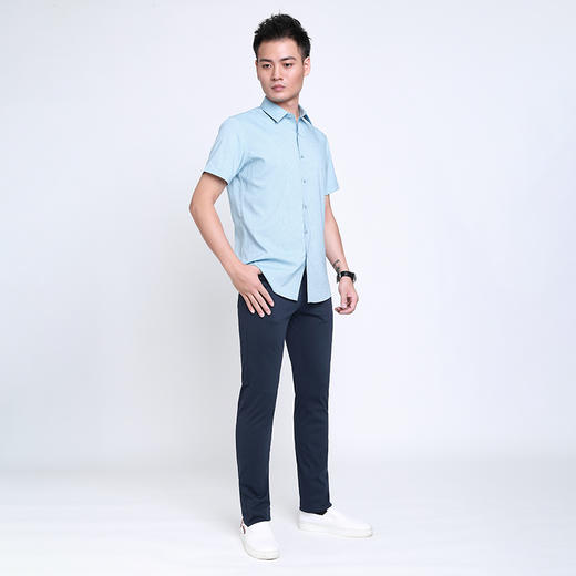 名盾四面弹直筒休闲裤男夏薄款高弹修身男裤商务百搭职业休闲长裤 商品图3