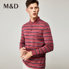 MD名盾春夏新款长袖t恤男士棉质翻领中青年条纹高端polo衫 商品缩略图2