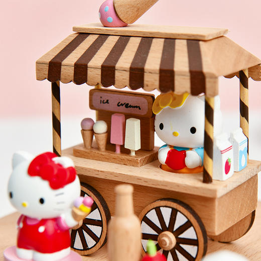 猫的天空之城八音盒《Kitty的雪糕店》木质卡通女生音乐盒机械生日礼物 商品图2