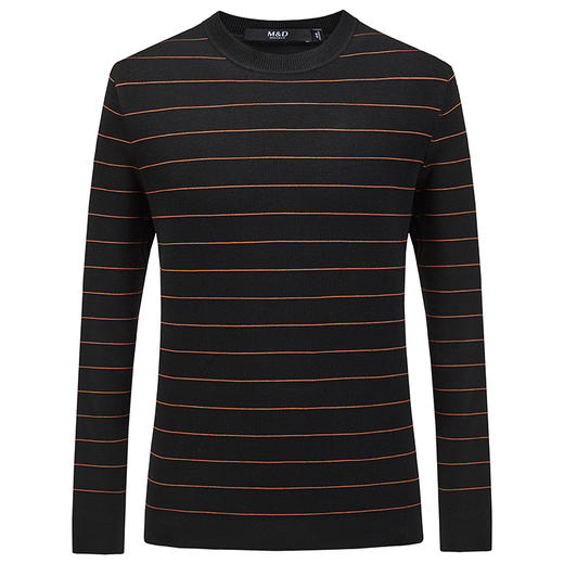 MD名盾男装羊毛针织衫商务休闲长袖条纹保暖毛衣男 商品图4