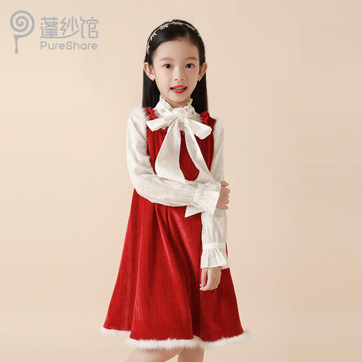 pureshare 女童秋装连衣裙洋气新款中大童套装背心公主裙子-小美好 商品图6
