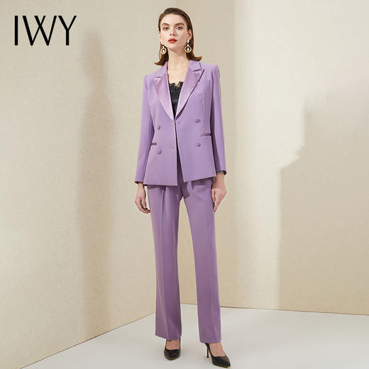 IWY/复古紫色正装套装女高端售楼部置业顾问职业装新款商务气质工作服	213202C1+P3 商品图2