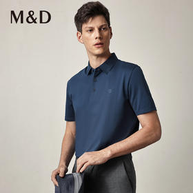 M＆D/名盾男装早秋商务风纯色绣logo翻领短袖经典POLO衫男
