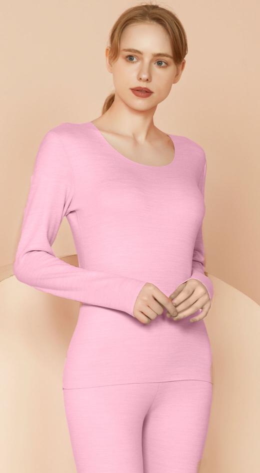 【双面磨毛】缎彩絨保暖内衣女无痕圆领秋衣裤内衣套装 商品图6