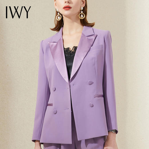 IWY/复古紫色正装套装女高端售楼部置业顾问职业装新款商务气质工作服	213202C1+P3 商品图4