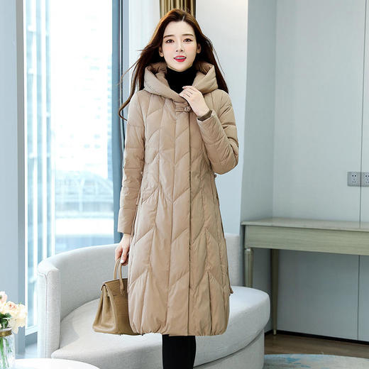 YGYL2107 羽绒服女中长款新款冬季韩版女装白鸭绒服女士羽绒服 商品图4