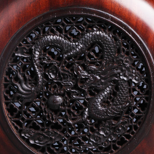 蟠龙戏珠°大款&小款 酸枝镶紫光檀花瓶 商品图4