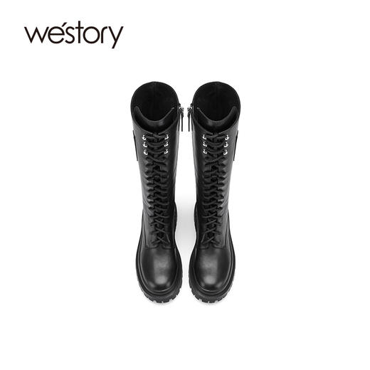 westory2021年秋季骑士靴女新款高筒平底炸街复古靴子W21DQ81031 商品图2