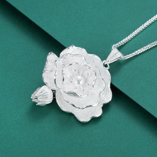 子佩集S990银【荷裙舞】花丝吊坠【QBLHDH-1】（不含链）花丝2110 商品图5