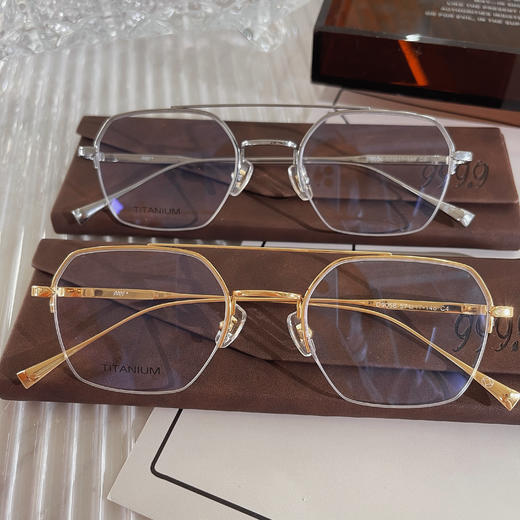 999.9品牌纯钛 明星同款 半框架眼镜 商品图0