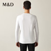 MD名盾长袖T恤衫纯棉男士春季新款纯色立体烫金针织圆领 商品缩略图3