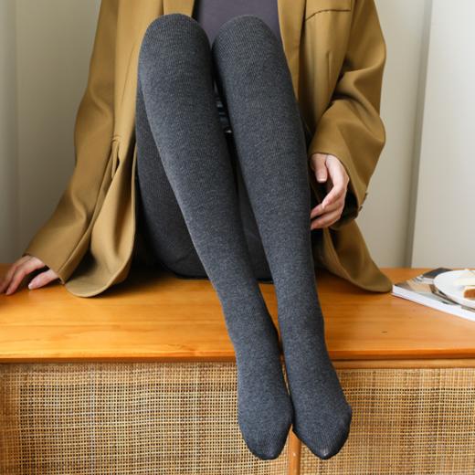 【超值两条装 超保暖打底袜】 竖条螺纹显瘦外穿打底裤 加厚 羊胎绒质感 微压显瘦 提臀高腰 不易起球、褪色、勾丝、变形 商品图4