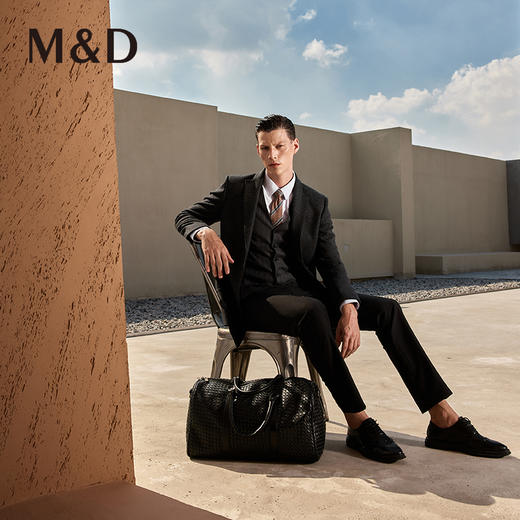 M＆D/名盾冬季男士商务休闲羊毛大衣纯色西装领保暖呢子外套男 商品图0