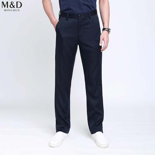 MD薄款休闲裤男士夏季新款弹力宽松商务西裤职业免烫直筒西装长裤 商品图0