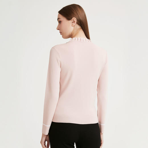 蓝地针织小香风套头衫BLVQZ481000 商品图2