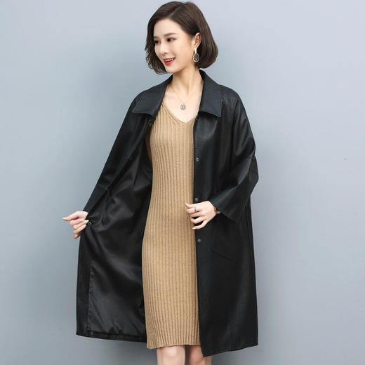 HR WH88729韩版气质宽松pu皮加棉皮衣外套 商品图2