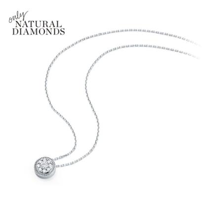 周大福春雪系列18K金镶钻石项链 商品图2