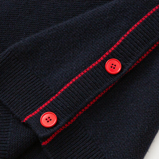 【童装无袖针织马甲】羊绒世家秋冬新品童装100%羊绒背心时尚撞色百搭马甲 商品图9