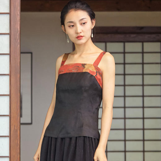 2021新中式新款桑蚕丝香云纱打底抹胸吊带YB0178 商品图0