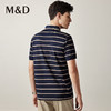 M＆D/名盾POLO衫男秋季新款条纹撞色桑蚕丝真丝男装翻领T恤 商品缩略图3