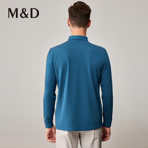 MD名盾春夏新款长袖t恤男士棉质翻领中青年纯色高端polo衫 商品图3