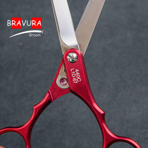 铝柄小直剪L1D-67意大利BRAVURAGROOM宠物美容L系列彩色直剪 商品图2