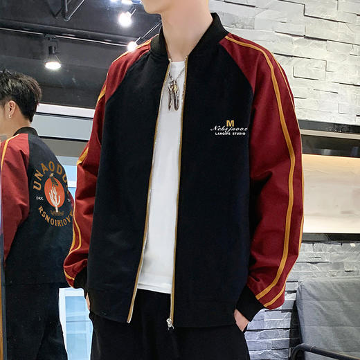 【夹克男】夹克男春秋新款棒球服潮流休闲情侣外套宽松潮牌帅气衣服男装 商品图3