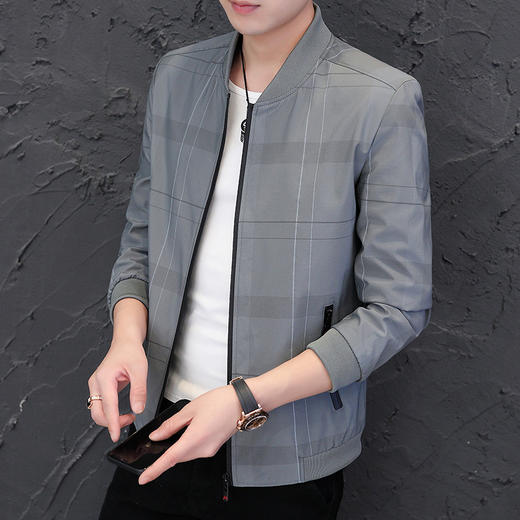 【夹克男】男士春秋季运动休闲夹克男潮流帅气棒球服中年商务男装外套 商品图0