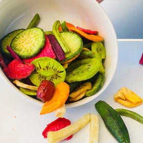 【食品酒水】俏美味综合果蔬脆500g什锦蔬菜干脱水蔬果干秋葵香菇果蔬干零食