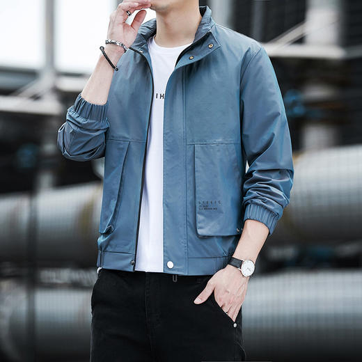 【服饰鞋包】新款夹克男春秋季男士外套上衣韩版潮流立领工装休闲帅气男装 商品图2