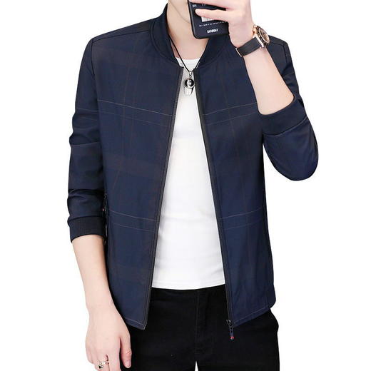 【夹克男】男士春秋季运动休闲夹克男潮流帅气棒球服中年商务男装外套 商品图4