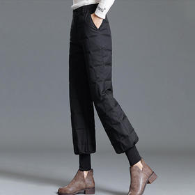 YZX1832外穿高腰白鸭绒保暖加厚宽松长裤裤