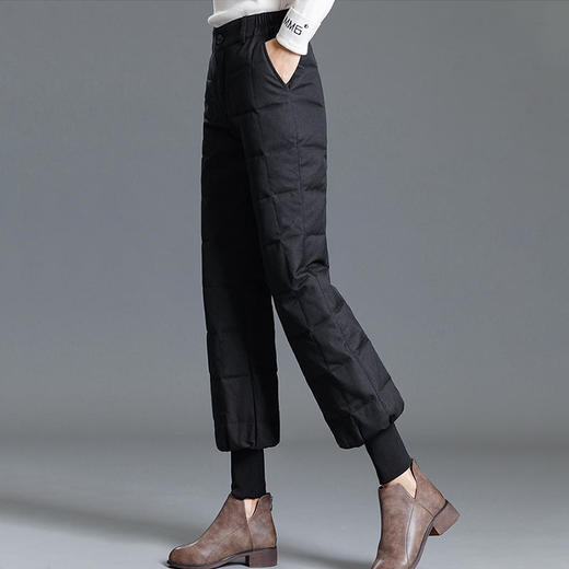 YZX1832外穿高腰白鸭绒保暖加厚宽松长裤裤 商品图0