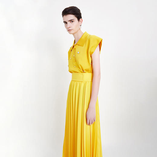 【P SERIES】edition水钻装饰针织上衣女polo领毛衣EBA4SWT037 商品图2