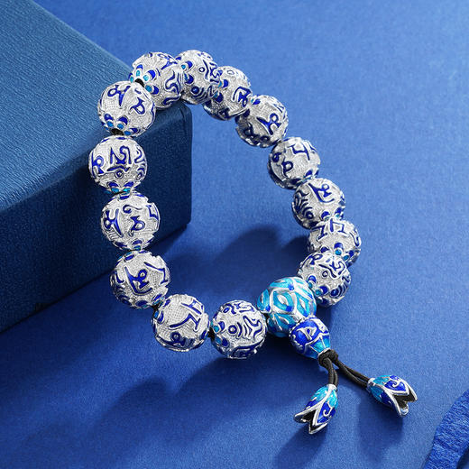 子佩集纯银真言手串【MY-000072-2】14珐琅彩手链2106 商品图2