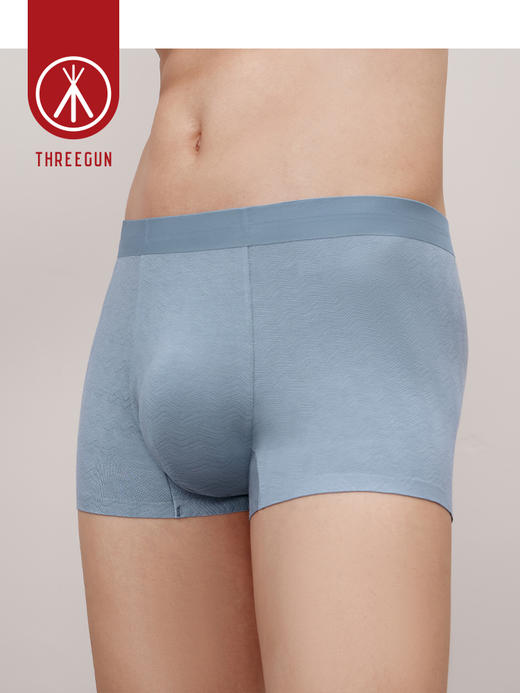 Threegun三枪 【高支细柔莫代尔】提花男士平角短裤四角内裤（1条装）-50721B031 商品图10