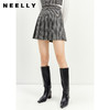 NEELLY纳俪商场同款半身裙女2021新款千鸟格高腰百褶裙羊毛A字裙N21101E01028 商品缩略图0