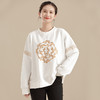 上海旗袍厂AYK-QF-210908复古绣花卫衣女圆领棉宽松时尚国潮秋冬T恤女2021精品休闲上衣女 商品缩略图1