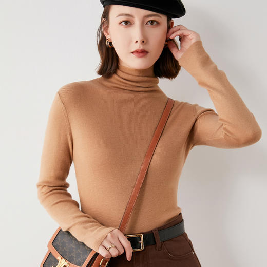 纤束马精纺羊毛堆堆领打底衫A17 72小时发货 商品图1