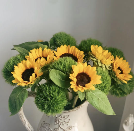 【爱我别走】小花向日葵5支+绿毛球8支送2支防损（绿毛球容易折断介意勿拍） 商品图1