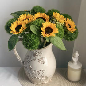 【爱我别走】小花向日葵5支+绿毛球8支送2支防损（绿毛球容易折断介意勿拍）