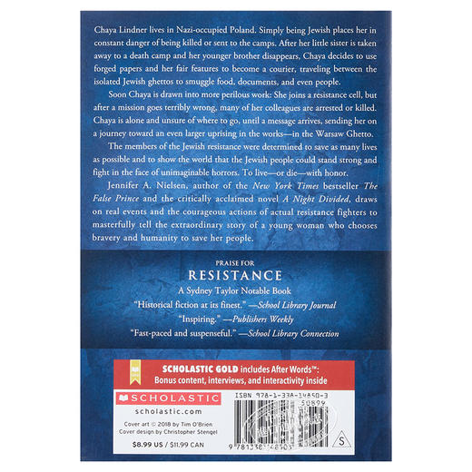 预售 【中商原版】反抗Scholastic Gold Resistance英文原版Jennifer A Nielsen 商品图1