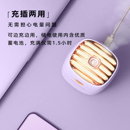 【暖光夜灯，纳米喷雾】大宇迷你加湿器家用卧室办公室车载喷雾空气净化器 商品图2