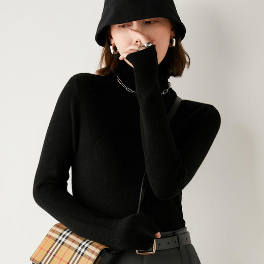 纤束马精纺羊毛堆堆领打底衫A17 72小时发货 商品图6