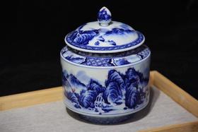 李文华：柴窑山水一点红茶叶罐