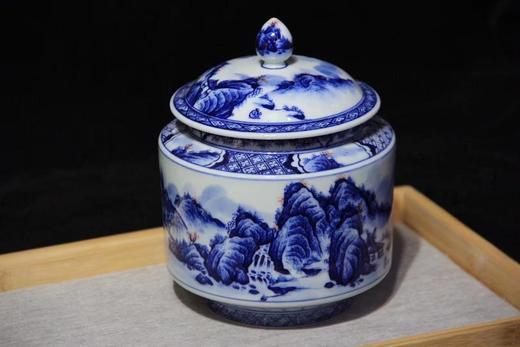 李文华：柴窑山水一点红茶叶罐 商品图0