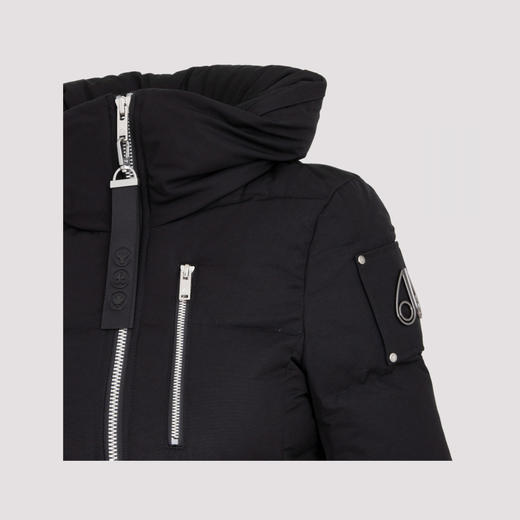 MOOSE KNUCKLES 长款带帽无毛领 女士羽绒服 黑色 M31LP219 292 商品图3